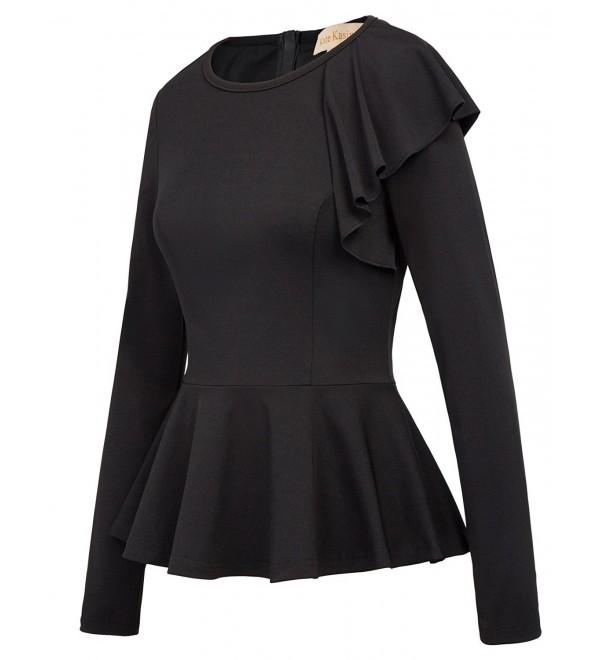 long sleeve peplum tops for women