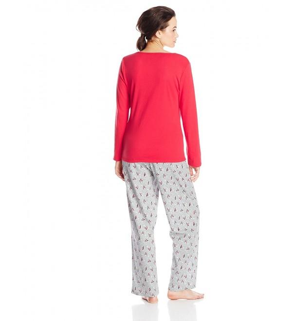 Women's Cotton Two-Piece Pajama Set - Grey - C311MPC6JRL