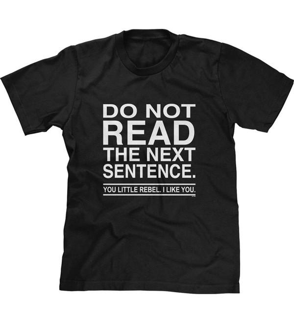 Mens T-Shirt Do Not Read The Next Sentence You Rebel - Black - CO12B0MTA1R