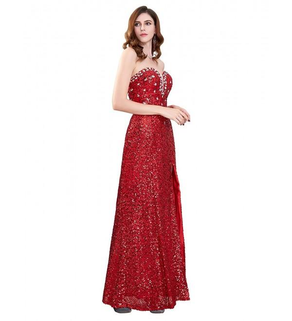 Grace Karin Women's Strapless Sequins Split Ball Gown Evening Prom ...