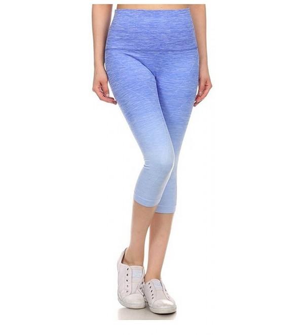 Womens Capri Leggings High Waist Compressed Tummy Control Gym Yoga