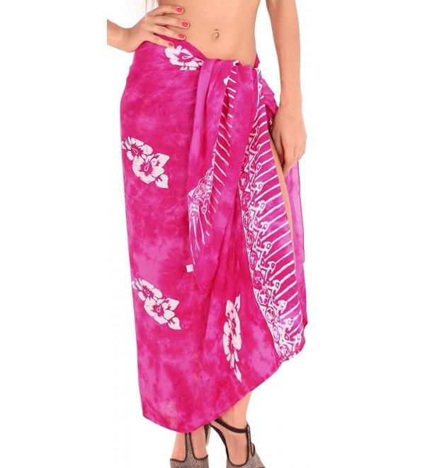 Rayon Buckle Beach Wrap corales Floral Fringe Flower Pink Flowers ...